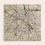 Paris White Map Wood Wall Art Gallery Image 1