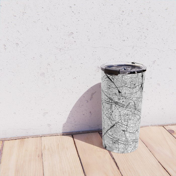 Paris White Map Travel Mug Gallery Image 4