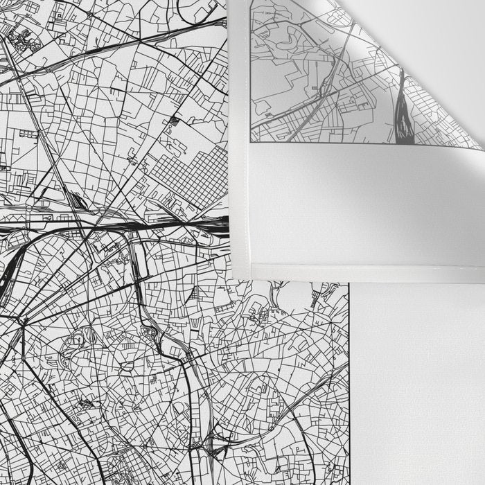 Paris White Map Wall Tapestry Gallery Image 3