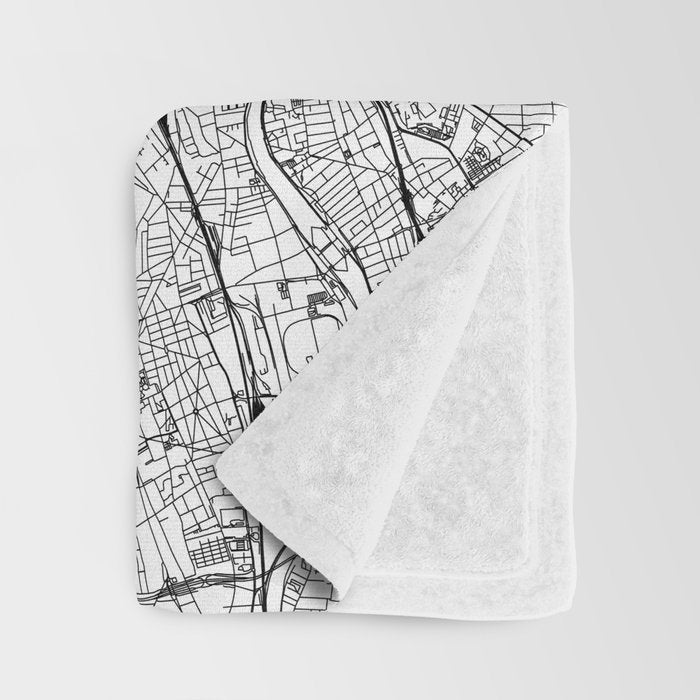 Paris White Map Throw Blanket Gallery Image 3