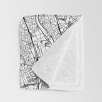 Paris White Map Throw Blanket Gallery Image 3
