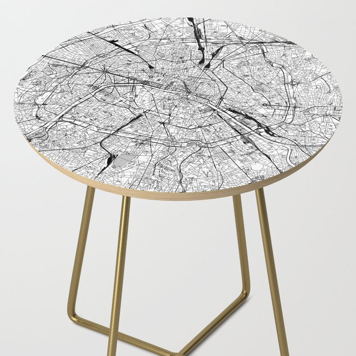 Paris White Map Side Table Gallery Image 2