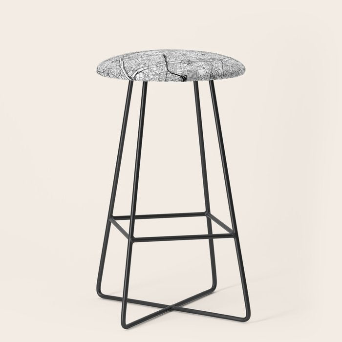 Paris White Map Stool Gallery Image 1