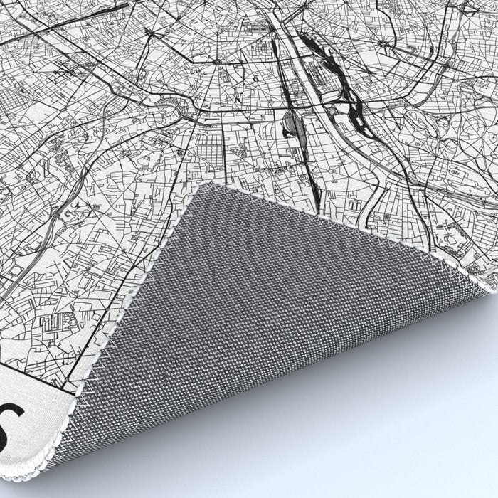 Paris White Map Rug Gallery Image 4