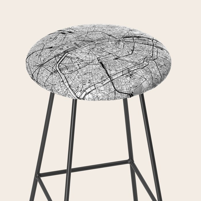 Paris White Map Stool Gallery Image 2