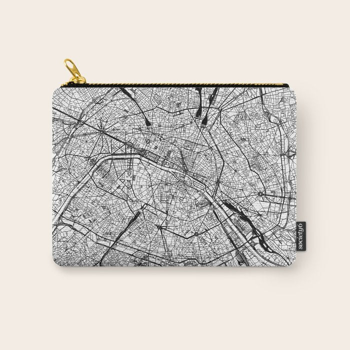 Paris White Map Carry All Pouch Gallery Image 1