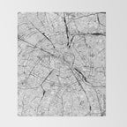 Paris White Map Throw Blanket Gallery Image 2