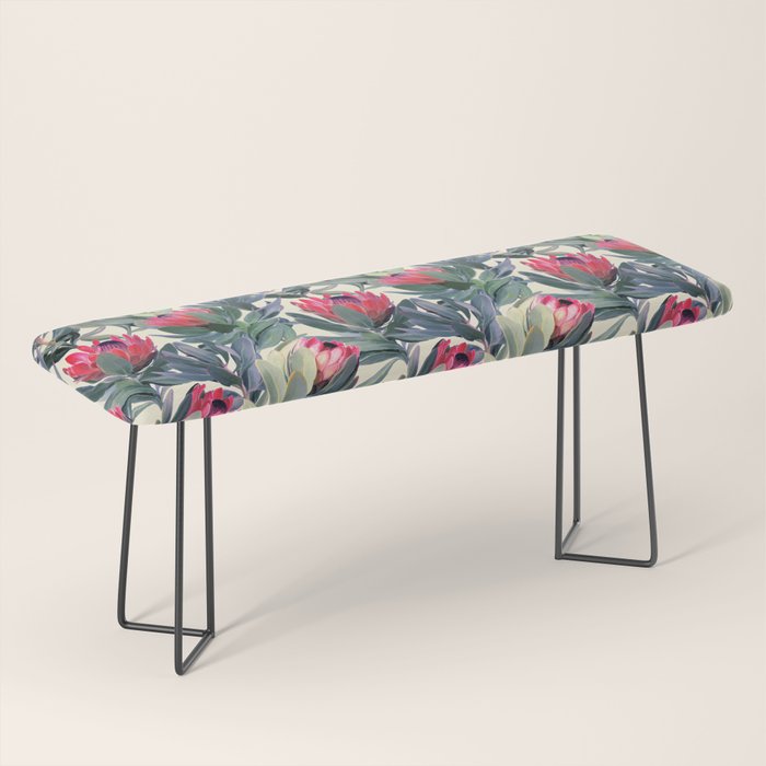 Painted Protea Pattern Bench Gallery Image 1