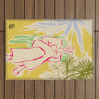 READING AMONG PALM TREES Outdoor Rug Gallery Image 1