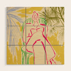 READING AMONG PALM TREES Wood Wall Art Gallery Image 1