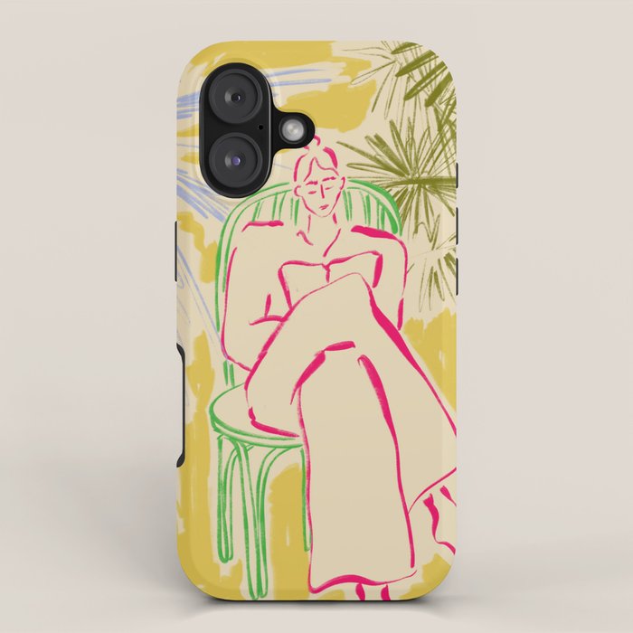 READING AMONG PALM TREES iPhone Case Gallery Image 1