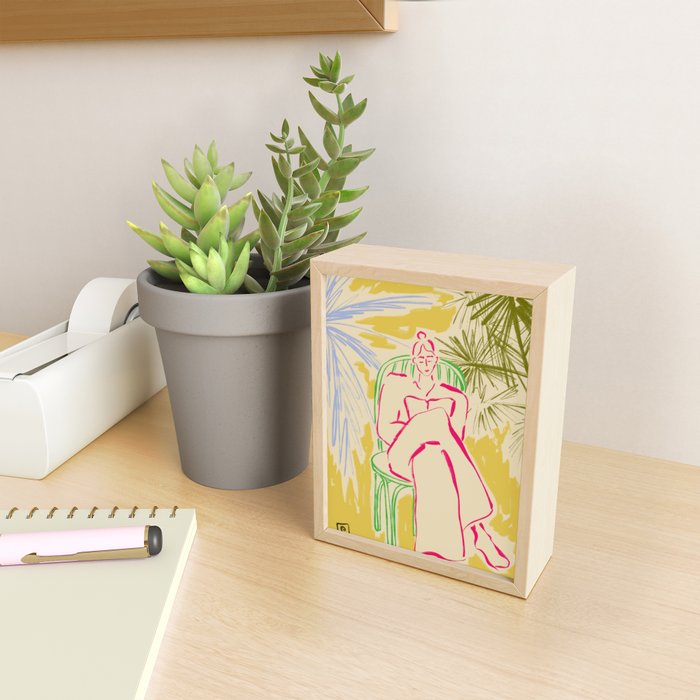READING AMONG PALM TREES Mini Art Print Gallery Image 2
