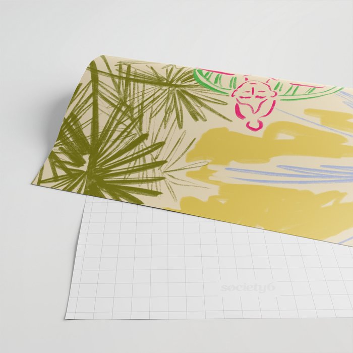 READING AMONG PALM TREES Wrapping Paper Gallery Image 2