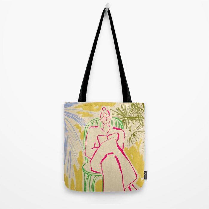 READING AMONG PALM TREES Tote Bag Gallery Image 2