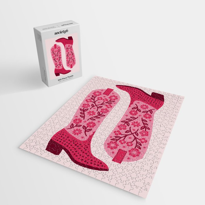 Cowgirl Boots - Hot Pink Jigsaw Puzzle Gallery Image 2