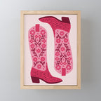 Cowgirl Boots - Hot Pink Mini Art Print Gallery Image 1