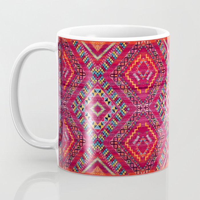 Rose Oasis: Vintage Bohemian Geometric Heritage Coffee Mug Gallery Image 3