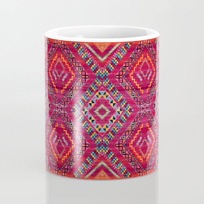 Rose Oasis: Vintage Bohemian Geometric Heritage Coffee Mug Gallery Image 4