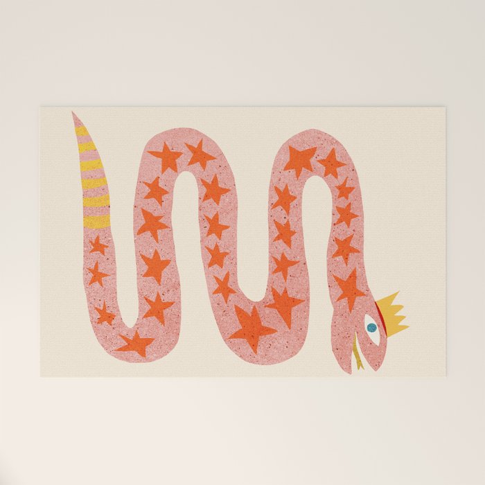 Abstraction_LITTLE_KING_COBRA_SNAKE_CUTE_ADORABLE_POP_ART_0916A Welcome Mat Gallery Image 1