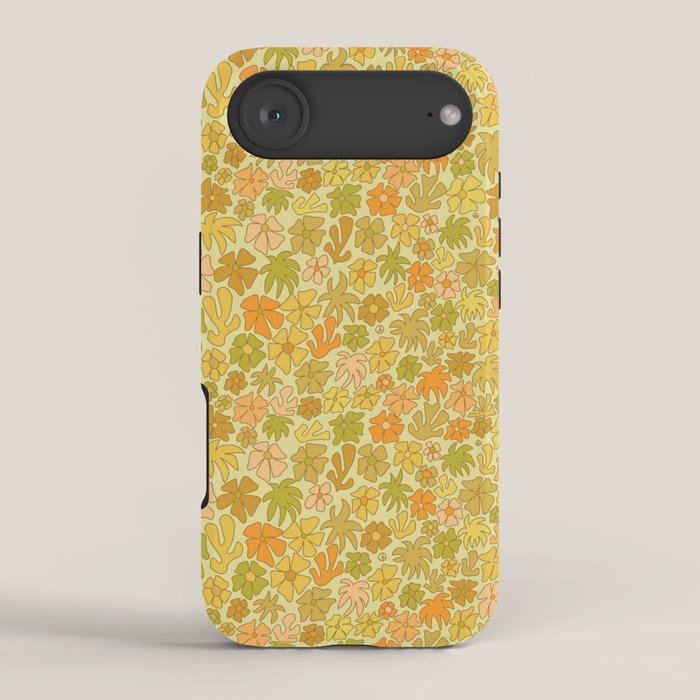 tropical flower power retro 70s pattern by surfy birdy  iPhone Case Gallery Image 2