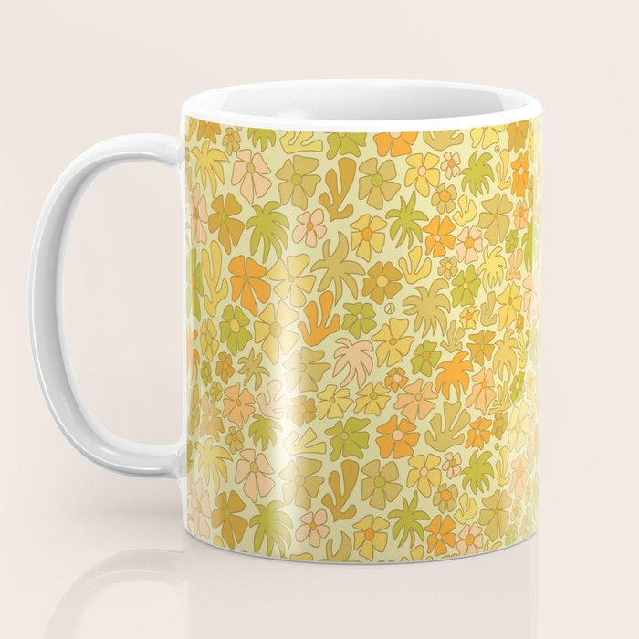 tropical flower power retro 70s pattern by surfy birdy  Coffee Mug Gallery Image 3