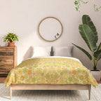 tropical flower power retro 70s pattern by surfy birdy  Comforter Gallery Image 3