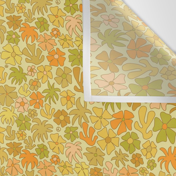 tropical flower power retro 70s pattern by surfy birdy  Wall Tapestry Gallery Image 3