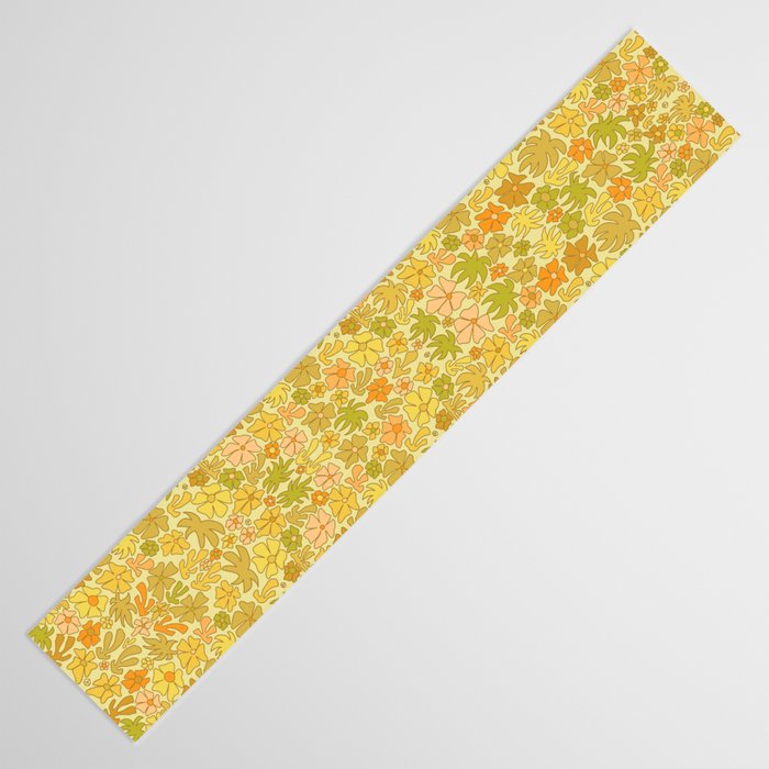 tropical flower power retro 70s pattern by surfy birdy  Table Runner Gallery Image 3