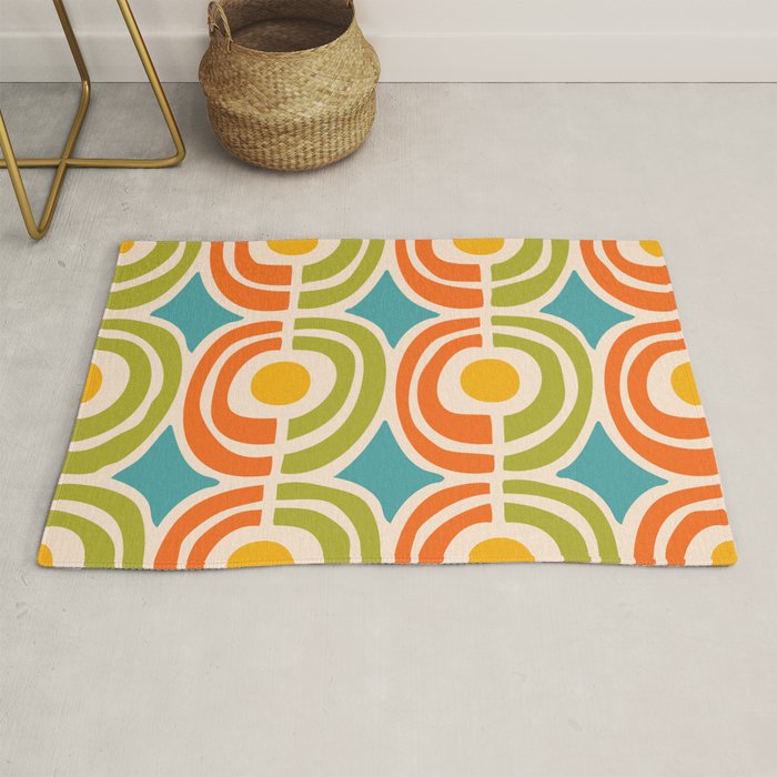 Mid Century Modern Solar Flares Pattern 2 Rug Gallery Image 1