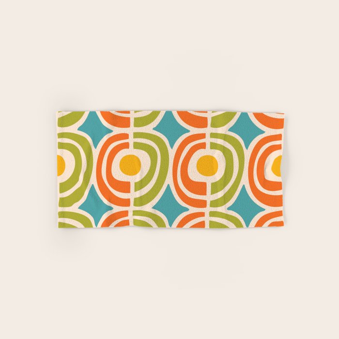 Mid Century Modern Solar Flares Pattern 2 Bath Towel Gallery Image 1