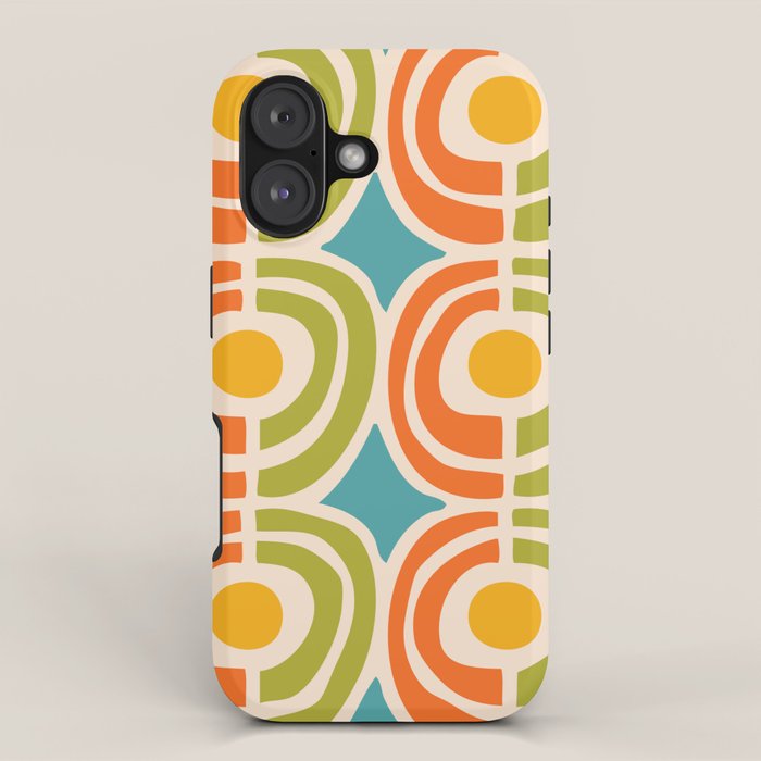 Mid Century Modern Solar Flares Pattern 2 iPhone Case Gallery Image 1