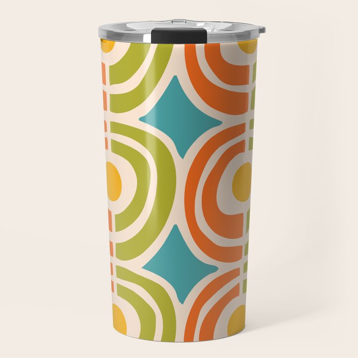 Mid Century Modern Solar Flares Pattern 2 Travel Mug Gallery Image 1