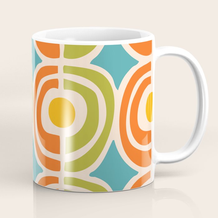 Mid Century Modern Solar Flares Pattern 2 Coffee Mug Gallery Image 1