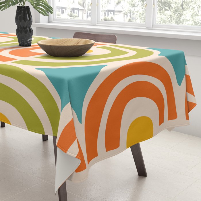Mid Century Modern Solar Flares Pattern 2 Tablecloth Gallery Image 3