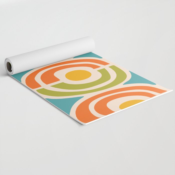 Mid Century Modern Solar Flares Pattern 2 Yoga Mat Gallery Image 2