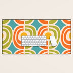 Mid Century Modern Solar Flares Pattern 2 Desk Mat Gallery Image 1