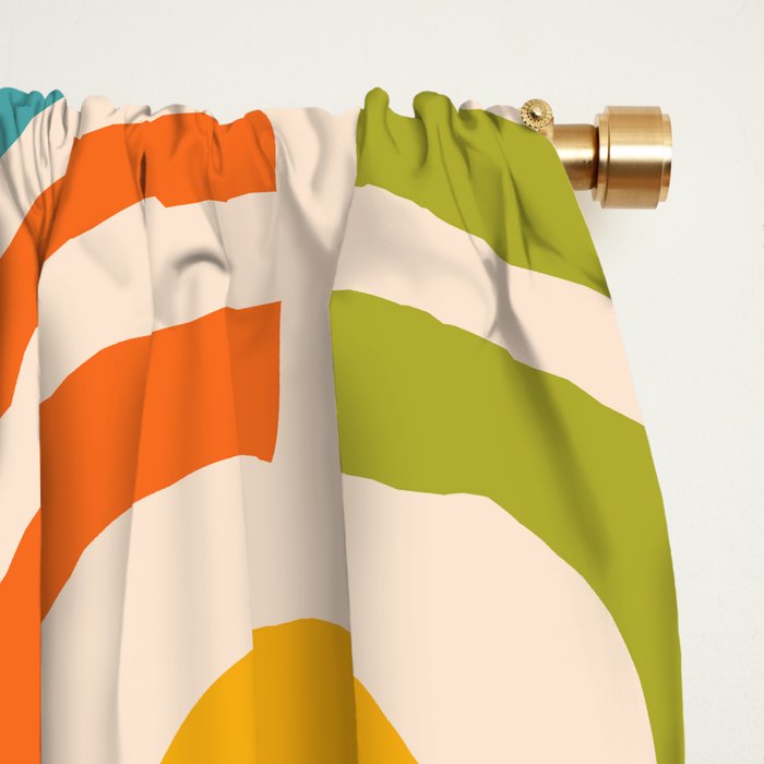 Mid Century Modern Solar Flares Pattern 2 Window Curtain Gallery Image 2