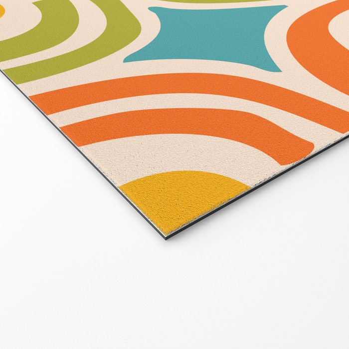 Mid Century Modern Solar Flares Pattern 2 Welcome Mat Gallery Image 2