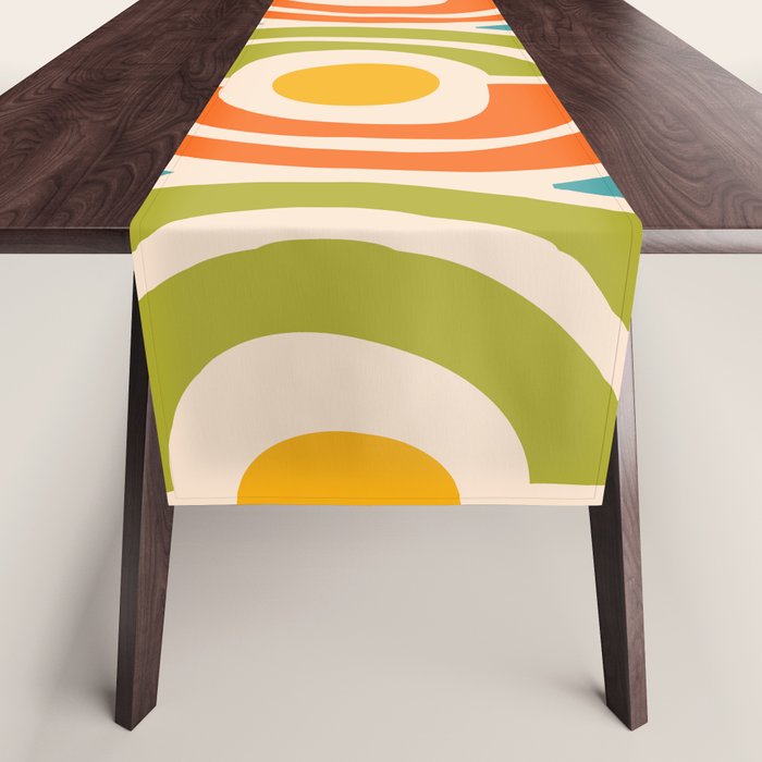 Mid Century Modern Solar Flares Pattern 2 Table Runner Gallery Image 1