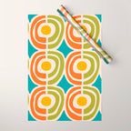 Mid Century Modern Solar Flares Pattern 2 Wrapping Paper Gallery Image 1