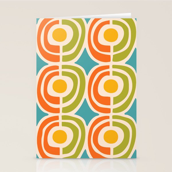 Mid Century Modern Solar Flares Pattern 2 Stationery Card Gallery Image 2