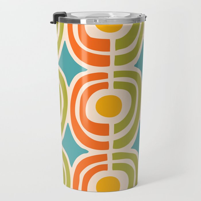 Mid Century Modern Solar Flares Pattern 2 Travel Mug Gallery Image 3