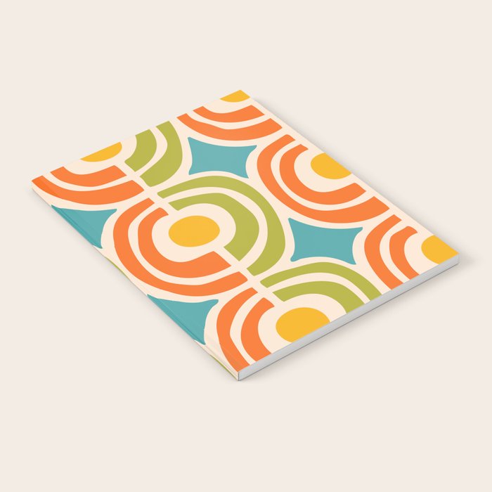 Mid Century Modern Solar Flares Pattern 2 Notebook Gallery Image 1