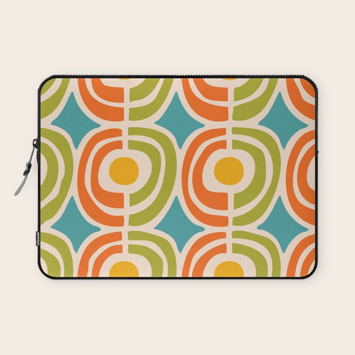 Mid Century Modern Solar Flares Pattern 2 Laptop Sleeve Gallery Image 1