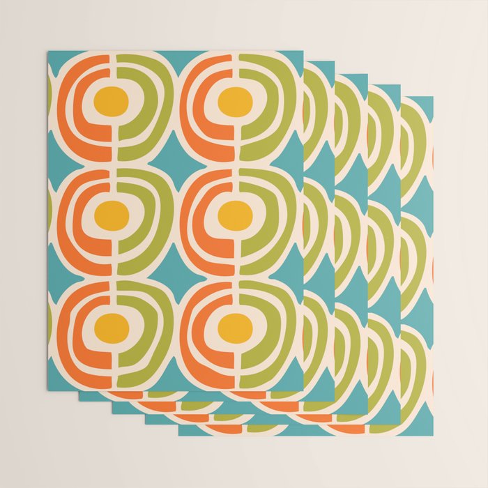 Mid Century Modern Solar Flares Pattern 2 Wrapping Paper Gallery Image 3