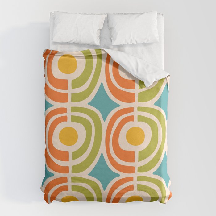 Mid Century Modern Solar Flares Pattern 2 Duvet Cover Gallery Image 6