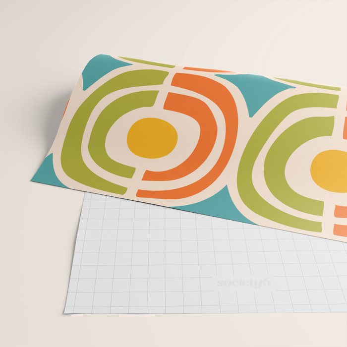 Mid Century Modern Solar Flares Pattern 2 Wrapping Paper Gallery Image 2
