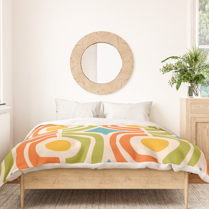 Mid Century Modern Solar Flares Pattern 2 Duvet Cover Gallery Image 3