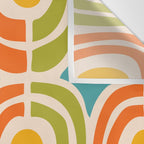 Mid Century Modern Solar Flares Pattern 2 Wall Tapestry Gallery Image 3