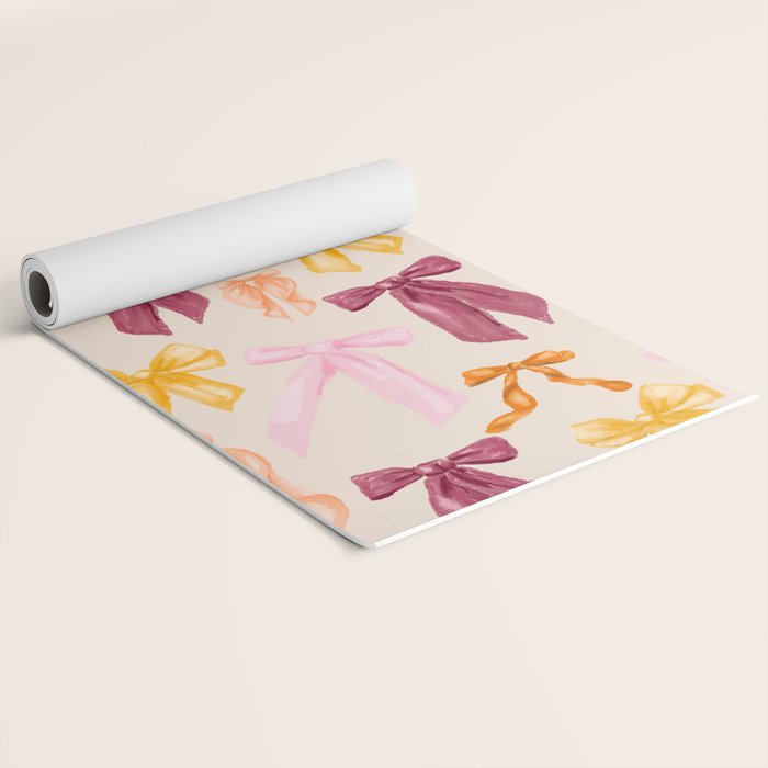 Pastel Watercolor Bow Ties Yoga Mat Gallery Image 2